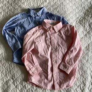 Lot of two size 3 boys Janie and Jack button up dress shirts
